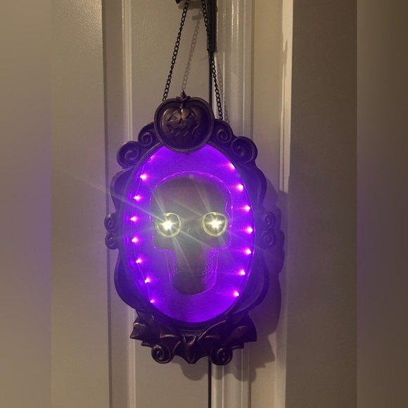 15” Light Up Emerging Skull Frame Halloween Decorative Prop Indoor Window Hanger - Picture 5 of 15